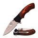 Elk Ridge Folding Blade, 3.25in, Stainless Steel Blade, Brown Wood Handle, ER-566SPW