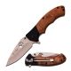 Elk Ridge Folding Blade, 3.25in, Stainless Steel Blade, Burl Wood Handle, ER-566SBW