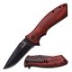 Elk Ridge Folding Blade, 3.25in, Stainless Steel Blade, Dark Brown Pakkawood Handle, ER-A002PW