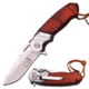 Elk Ridge Folding Blade, 3.5in, Stainless Steel Blade, Brown Pakkawood Handle ER-A003SW