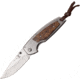 Elk Ridge Framelock Folding Knife, 3.5in Satin SS Drop Point, SS Handle, Thumb Stud, Pocket Clip, Wood Front Handle Onlay, ER-933BW