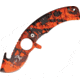 Elk Ridge Guthook Linerlock Folding Knife 3.25in, 3.25in, Guthook Blade, Red/Black Camo Metal handle ER278RC