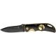 Elk Ridge Linerlock Folding Knife 2.75in, 2.75in, Black Stainless Blade Gold Dual Thumb Studs, Black Aluminum Onlay Handle ER134
