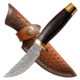 Elk Ridge Persian Fixed Blade Knife, 3.5 in, Damascus Steel, Brown, ER-050DM