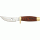 Elk Ridge Small Hunter Fixed Blade Knife, 3.625in, Mirror Polished Stainless, Brown Rich Grain Wood Handle ER050