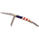 Elk Ridge Small Stockman Red White Blue Folding Knife, Stainless clip, sheepsfoot, and spey blades, Red, white, and blue synthetic handle, ER-953AF