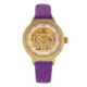 Empress Alice Automatic MOP Skeleton Dial Leather-Band Watch, Purple, One Size, EMPEM3205