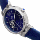 Empress Alouette Automatic Semi-Skeleton Leather-Band Watch, Blue - Womens, EMPEM3402