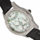 Empress Augusta Automatic Mosaic Mother-of-Pearl Leather-Band Watch, Silver/Black, One Size, EMPEM3501