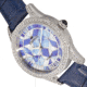 Empress Augusta Automatic Mosaic Mother-of-Pearl Leather-Band Watch, Silver/Blue, One Size, EMPEM3502