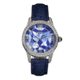 Empress Augusta Automatic Mosaic Mother-of-Pearl Leather-Band Watch, Silver/Blue, One Size, EMPEM3502
