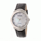 Empress Francesca Automatic MOP Leather-Band Watch, White/Black EMPEM2201
