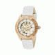 Empress Godiva Automatic Mother-Of-Pearl Skeleton Dial Leather-Band Watch, Rose Gold/White, Standard EMPEM1106