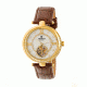 Empress Stella Semi-Skeleton Leather Band Watch, White/Brown EMPEM2104
