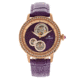 Empress Tatiana Automatic Semi-Skeleton Leather-Band Watch, Purple, One Size, EMPEM2905