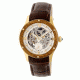 Empress Victoria Automatic Wood Bezel Skeleton Dial Leather-Band Watch, Gold/Silver/Dark Brown, Standard EMPEM1705