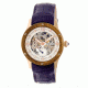 Empress Victoria Automatic Wood Bezel Skeleton Dial Leather-Band Watch, Rose Gold/Silver/Purple, Standard EMPEM1706