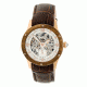 Empress Victoria Automatic Wood Bezel Skeleton Dial Leather-Band Watch, Rose Gold/Silver/Dark Brown, Standard EMPEM1707