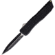 EOS Auto Harpoon OTF Automatic Folding Knife, 3.75in, MagnaCut Steel, Two-Tone Satin Double Edge Dagger Blade, Black Sculpted Aluminum Handle, AUTO BLACK 2 TONE HEX DAGGER