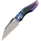 EOS Urchin Folder Folding Knife, 3in Stonewash Nitro V Steel Blade, Flame Anodized Titanium Handle, Thumb Pull, Pocket Clip, Slip Joint, EOS038