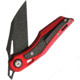 EOS Urchin Friction Folder Red Folding Knife, 3in Black Dlc Coated Nitro V Steel Blade, Red Titanium Handle With Carbon Fiber Inlay, Pocket Clip, Slip Joint, EOS044
