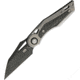 EOS Urchin Friction Folder SW Folding Knife, 3in Black Dlc Coated Nitro V Steel Blade, Stonewash Titanium Handle With Carbon Fiber Inlay, Pocket Clip, Slip Joint, EOS042