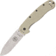 Esee Avispa Framelock Tan D2 Folding Knife,3.5in,D2 Tool Steel,Standard Edge,Stonewash,Desert Tan,GRN Handle BRK1302DT
