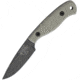 Esee Camp Lore James Gibson Knife, 7.63in Overall, 3.5in Stonewash 1095Hc Steel Drop Point, Canvas Micarta Handle, Brown Leather Sheath, ESJG3BO
