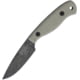 USED, Esee Camp Lore James Gibson Knife, 7.63in Overall, 3.5in Stonewash 1095Hc Steel Drop Point, Canvas Micarta Handle, Brown Leather Sheath, ESJG3BO
