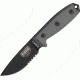 Esee Mdl 3 Fxd Knife, 3.75in, Srtd, Black Linen Micarta Hdl, Black Sheath, OD Green Lanyard and Black Sheath ES3SBMB