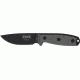 Esee Mdl 3 Stnd Edge Fxd Knife, 3.75in, Black Steel, Black Hdl, Brown/Black Sheath,plate ES3PMMB