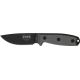 Esee Mdl 3 Stnd Edge Fxd Knife, 3.75in, Black Steel, Black Hdl, Brown/Black Sheath,plate ES3PMMB