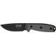 Esee Mdl 3 Stnd Edge Fxd Knife, 3.75in, Black Textured Powder Coated Carbon Steel, Black Linen Micarta Hdl RC3PM