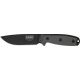 Esee Mdl 4 Plain Edge Fxd Knife, 4.5in, Black Carbon Steel Stnd Edge Blde, Black Micarta Hdl,Sheath,Clip Plate RC4P