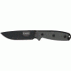Esee Mdl 4 Plain Edge Fxd Knife, 4.5in, Black Steel Stnd Edge Blde, Black Hdl,Pommel,Black Sheath, Clip Plate RC4PMB