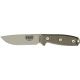 Esee Mdl 4 Plain Edge Fxd Knife, 4.5in, Desert Tan Steel, OD Green Canvas Micarta Hdl,pommel, Sheath, Clip plate ES4PMBDT