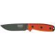Esee Mdl 4 Plain Edge Fxd Knife, 4.5in, Foliage Green Steel, Orange G10 Hdl,pommel,Sheath, Clip plate ES4PMBOD