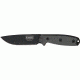 Esee Mdl 4 Plain Fxd Knife, 4.5in, Black Steel Stnd Edge, Black Linen Micarta Hdl ES4PKO