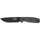 Esee Mdl 4 Plain Fxd Knife, 4.5in, Black Steel Stnd Edge, Black Linen Micarta Hdl ES4PKO