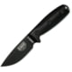 Esee Model 3 3D Fixed Blade Black Knife, 3.88" black powder coated 1095HC steel blade, Black 3D machined G10 handle, 3PMB-001
