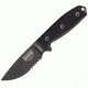 ESEE Model 3 Black G-10 Serrated, with lanyard cord ES3MILSBLK