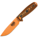 Esee Model 4 3D Fixed Blade Orange Knife, 4.5 orange powder coated 1095HC steel blade, Black and orange 3D machined G10 handle, 4POR-006