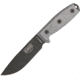 Esee Model 4 Stainless Plain Fixed Blade Knife, 9in, 4.5in, 440C Steel, Drop Point, Black, Linen Micarta Handle, Black Molded Kydex Sheath ES4PB