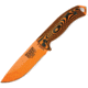 Esee Model 5 Fixed Blade Orange Knife, 5.25 orange powder coated 1095HC steel blade, Black and orange 3D machined G10 handle, 5POR-006