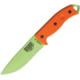 Esee Model 5 Survival Fixed Blade Knife, Sheath, 5.375in, Venom Green Powder Coated Carbon Steel, Orange G10 Handle ES5PVG