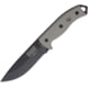 Esee Model 5 Survival Fixed Knife, Sheath, 5.25in, Serrated Black Powder Blade, OD Green Canvas Micarta Handle,Pommel RC5SBK