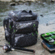 Evolution Outdoor Large Mouth Double Decker Tackle Backpack, Mossy Oak Elements / Grey / White / Green, 14in x 12in x 14.75in, 31021-EV