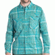 ExOfficio Air Strip Macro Plaid Long Sleeve Shirt - Men's -Riviera-Medium