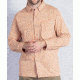 Air Strip Micro Plaid Long Sleeve Shirt - Mens-Fire Opal-Small