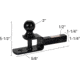 Extreme Max 3 In 1 ATV Ball Mount w/ 2 Ball 1 1/4 Solid Shank, 5001.1379